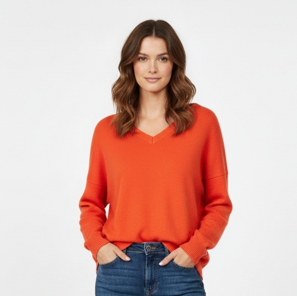 Madewell Orange Cashmere Sweater Size Medium